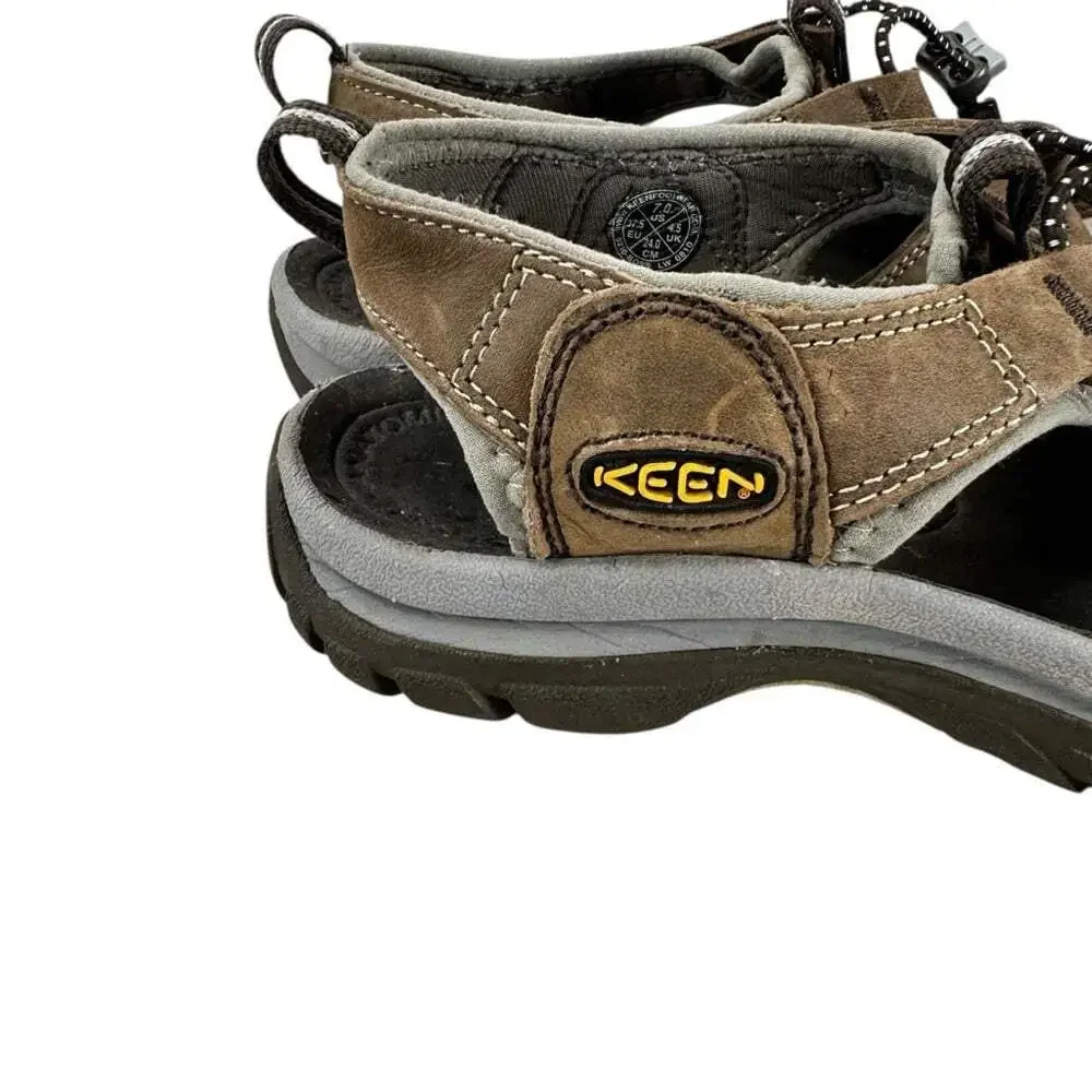 KEEN Austin Mens Sandals Size 7 Brown Leather Hiking Trail Outdoor Closed Toe